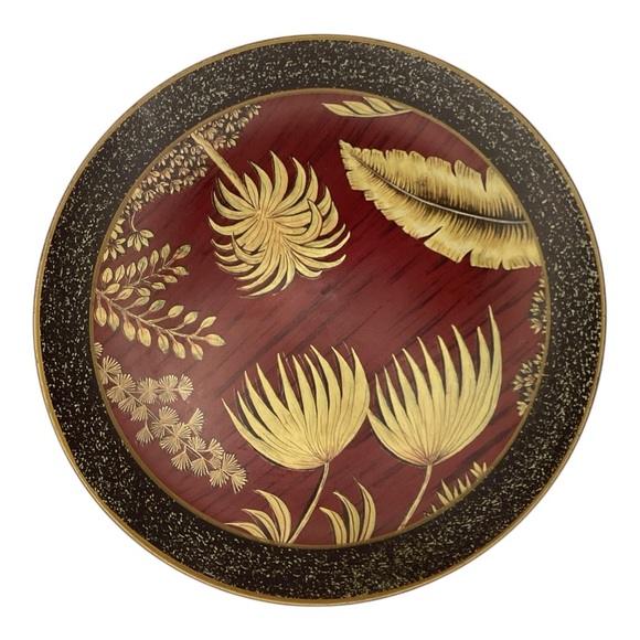 Middle East Decorative Ceramic Plate Ferns And Foliage Set Of 2 - Picture 3 of 5